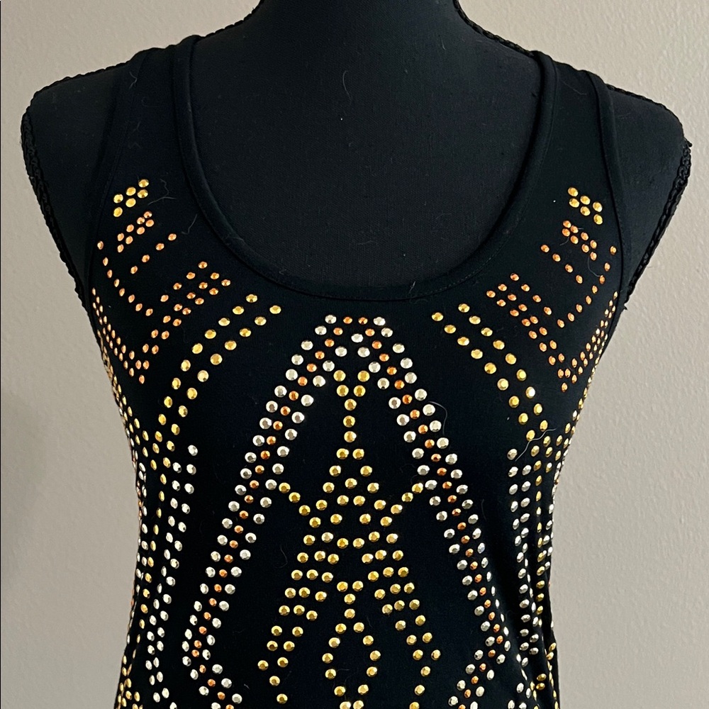 Black and Gold Embellished Women's Top - Picture 5 of 7